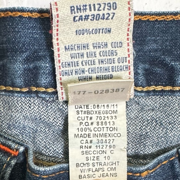 True Religion Straight Leg Flaps Picket Stitch Boys Zip Fly Vintage Blue sz 10 - Picture 12 of 16